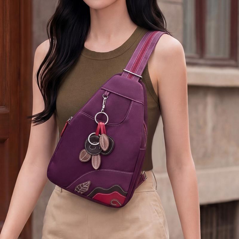 Multifunktionaler Rucksack Colorblock Große Kapazität Retro Brusttasche