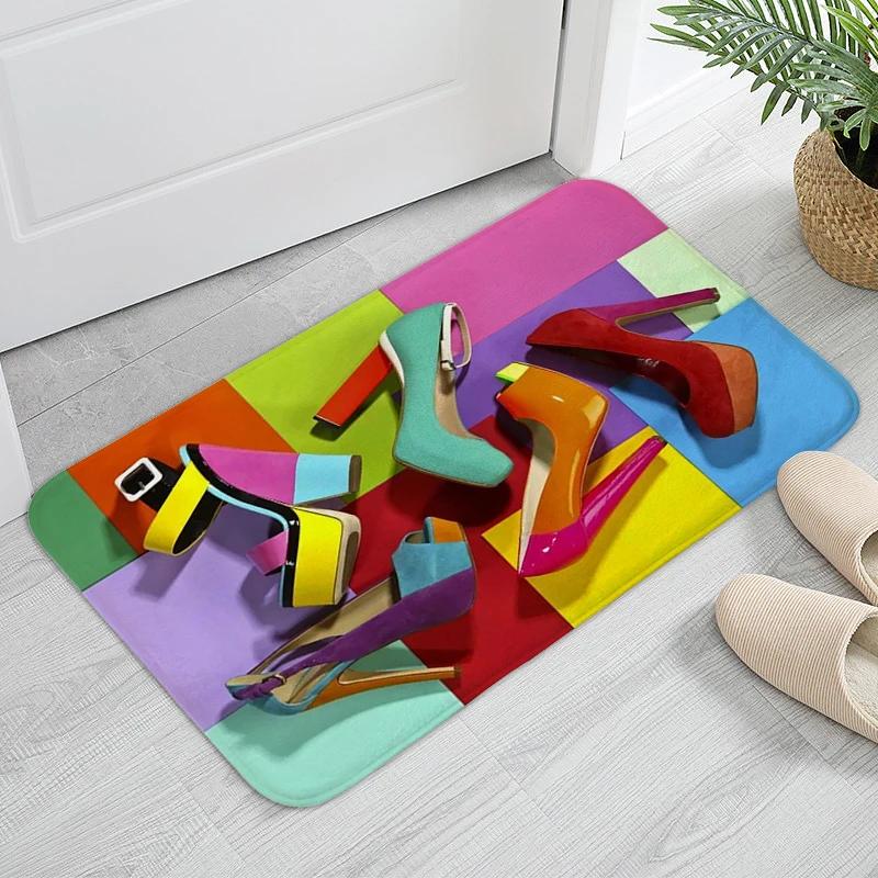 Trendy Shoes Doormat Entrance Door Hallway Veranda Floor Mat Anti Slip Home Decorations Bathmat Living Room Rug Bedroom Carpet