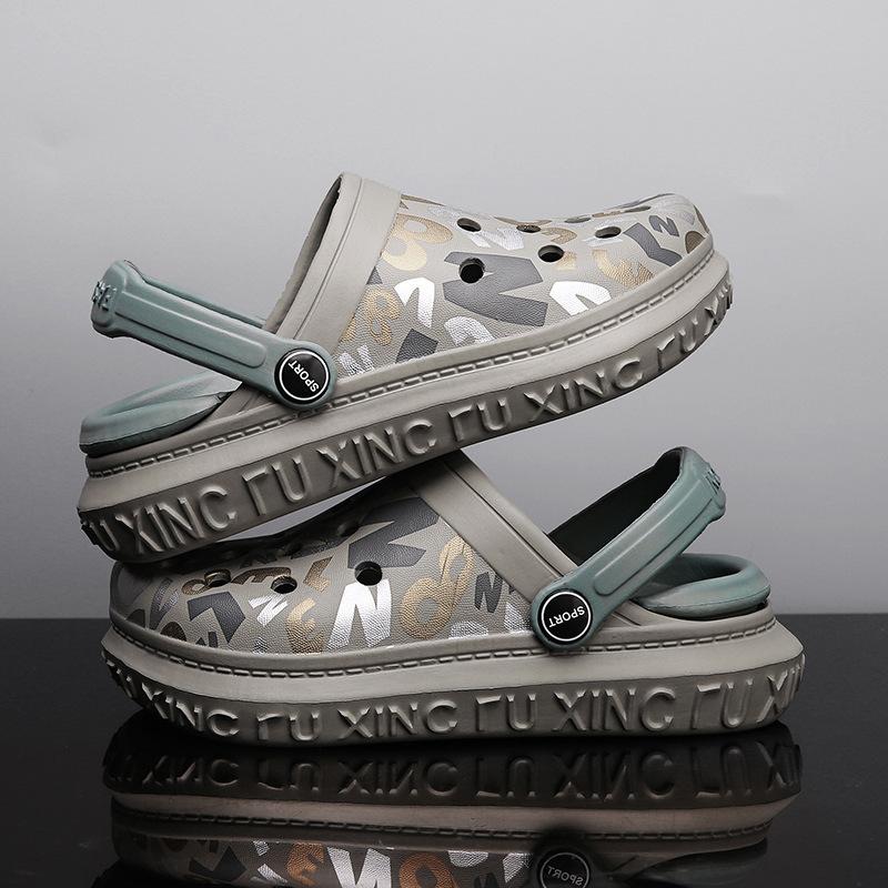 

Boys slippers children s summer new girls sandals bag head hole shoes baby shoes hollow garden shoes 26 сірий колір