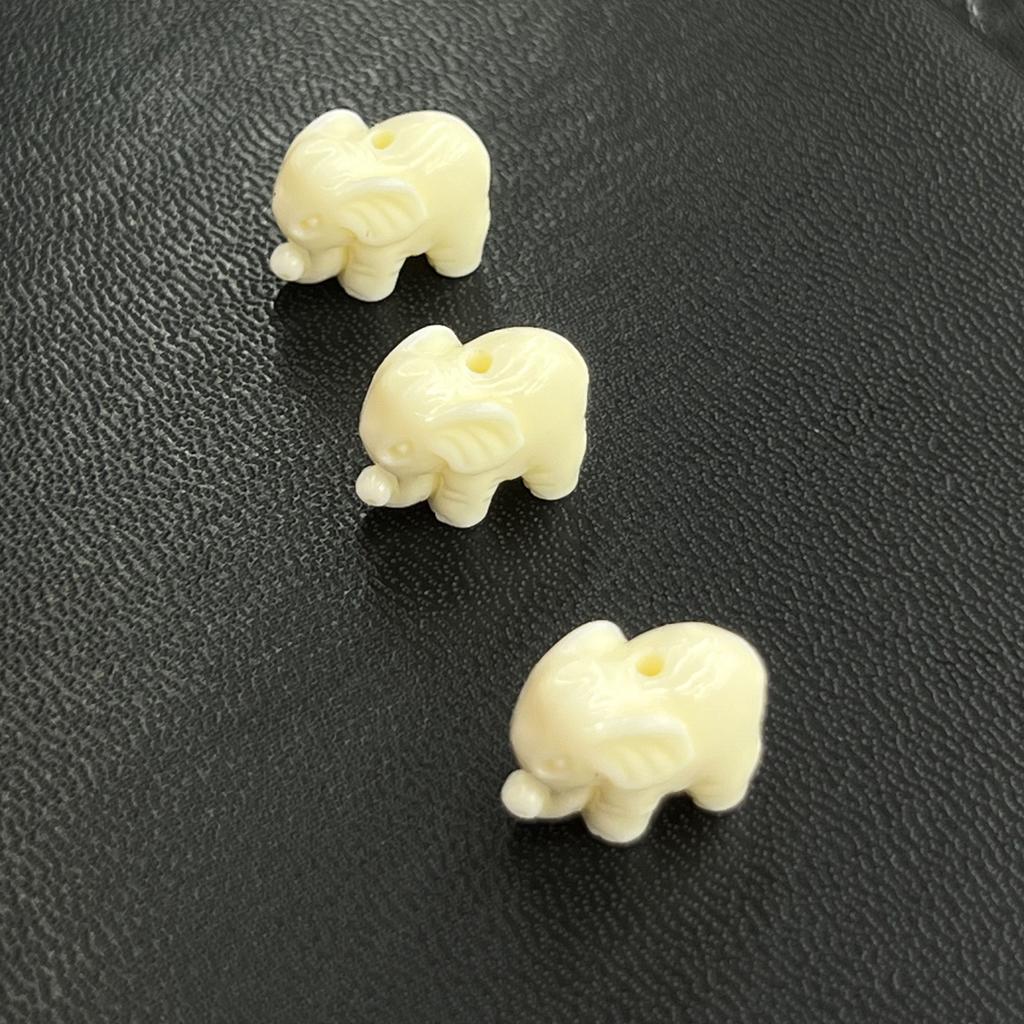 5Pcs/Pack, 11×14.5mm Elephant Shape Plastic Beads with Hole - Cute Animal Charms for DIY Jewelry - Handmade Bracelet/Necklace Craft Supplies