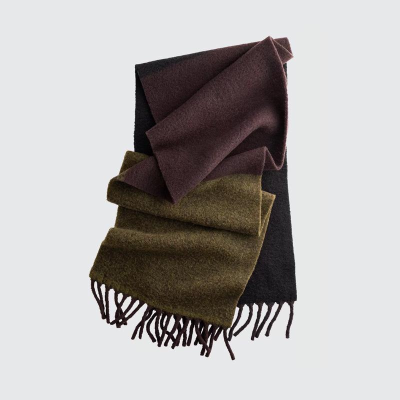 

Wool Scarf Women s Color Matching Winter Increased Soft Atmosphere Neutral Scarf Replacement 220*32cm