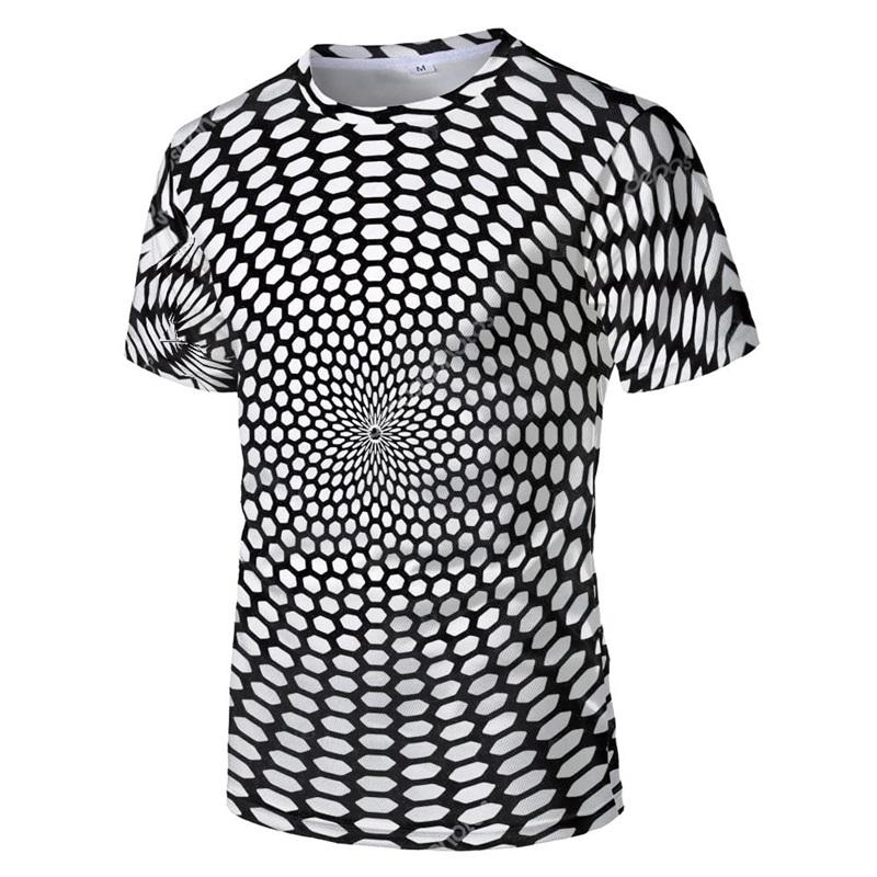 Spiral Streak Tie Dye T Shirt for Men Y2k Tops 3D Paisley Stripe Printed T-shirt Womens Clothing Novelty Cool Designs Tee Shirts