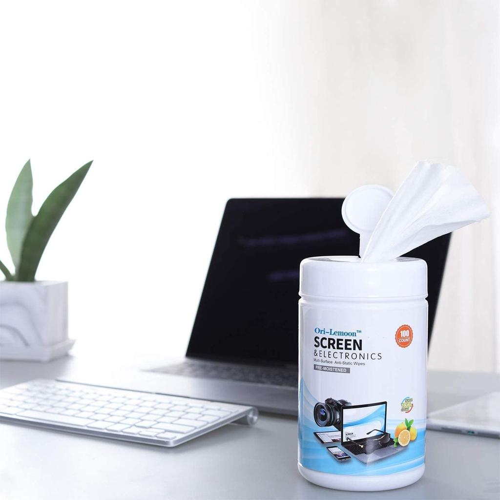 Monitor Wipes, Pre-Moistened Computer Screen Wipes for Electronics, Computer Monitor Cleaning Wipes for Eyeglasses, Tablets, Camera Lenses, Laptop,