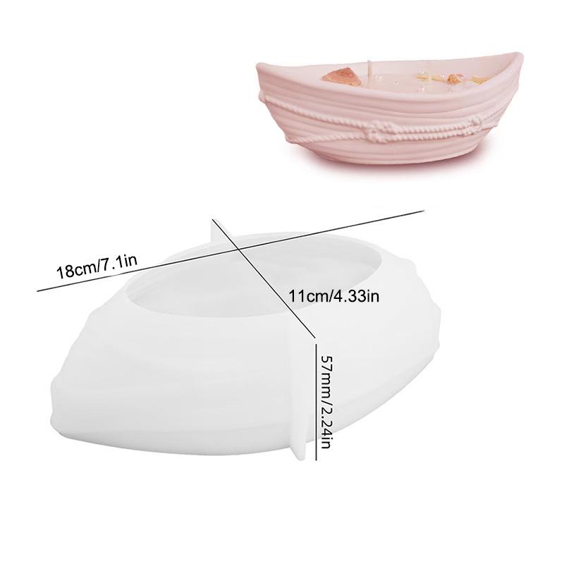 DIY Candle Boat Mold Resin Hemp Rope Sailing Boat Candle Holder Epoxy Casting Mold Small Boat Silicone Storage Box Cement Mold
