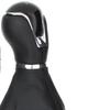 Seat Leon III 12-17 BLACK ECO LEATHER Gear Shift Knob + Gaiter with Frame 6 GEARS
