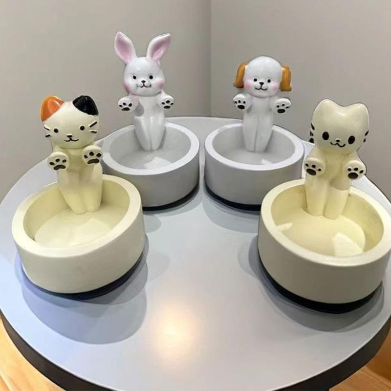 Cartoon Kaninchen Kerzenhalter Harz Kerzenständer Lieblicher Kerzenständer für Hundeliebhaber Heimdekorationen Valentinstagsgeschenk
