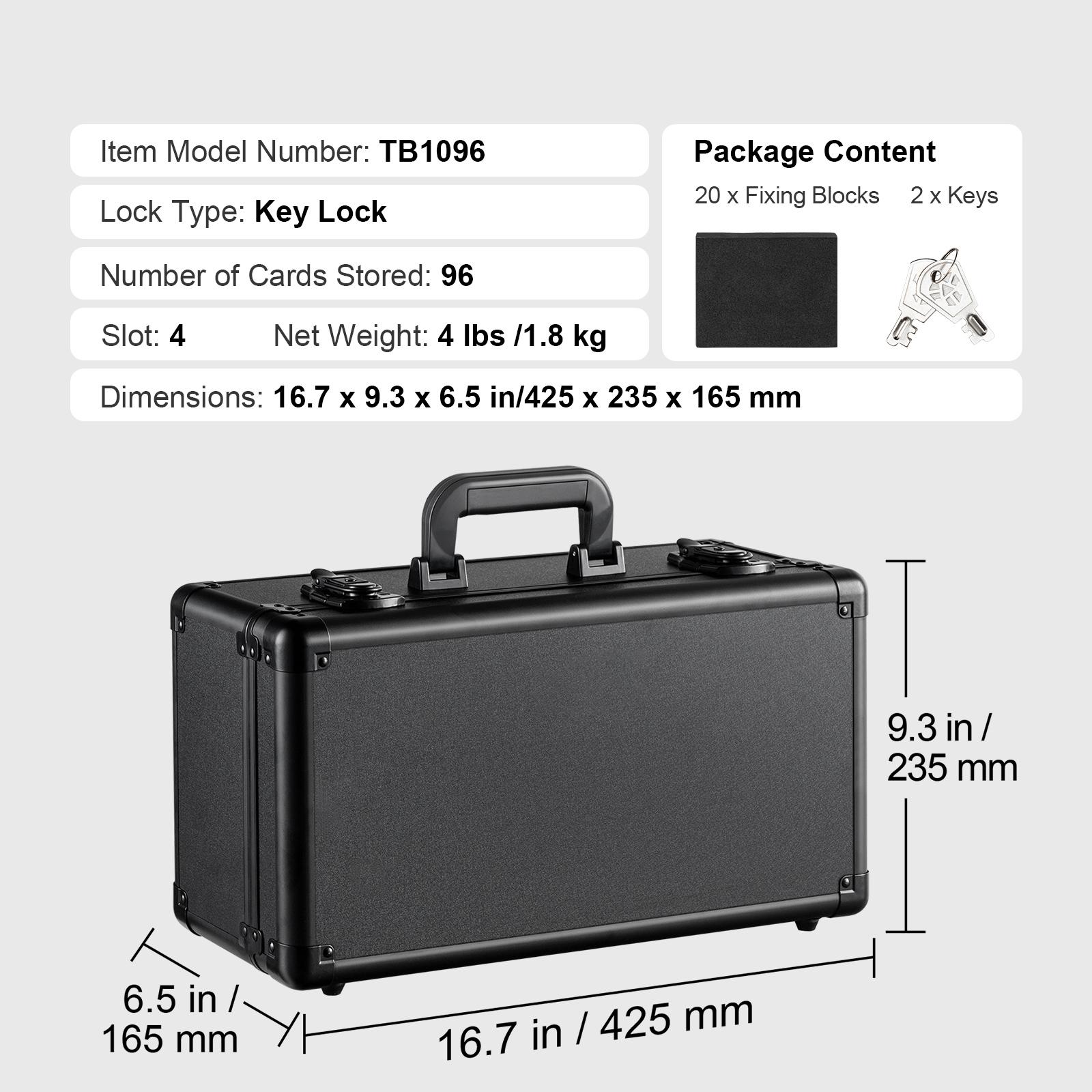 

SucceBuy Коробка для хранения грейдированных карт 4 или 5 слотов с ключевым замком или кодовым замком, пенопластовые разделители для 96/108/120/162 грейдированных карт PSA