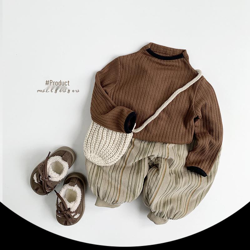 Children's Corduroy Fleece-Lined Winter Pants - Mori Style Casual, Warm, Trendy for Boys and Girls