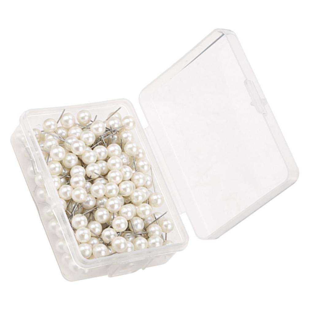 200pcs Round Plastic Pushpin Thumbtack Pins Decorative Tool ( Gold)
