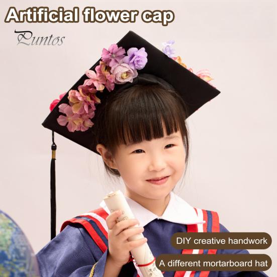 

DIY Graduation Cap Decorations Accessory Kit 2025 Graduation Cap Topper Decoration with Artificial Rose Flower for Graduation Ceremonies Parties рожевий