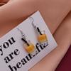 Fashion Resin 3D Drink Cup Drop Earrings for Women Girl Beer Milk Tea Ice Cream Dangle Earrings Jewelry Gift