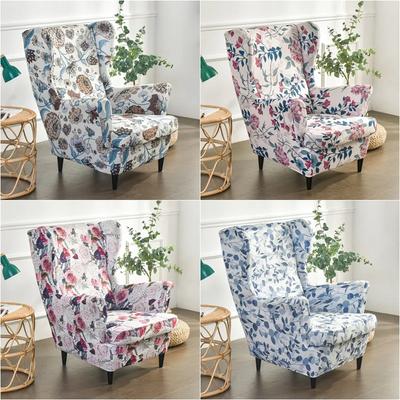 Pastoraler Ohrensesselbezug Stretch Spandex Sesselbezug Bunte Relax Sofabezüge mit Sitzkissenbezügen Fußhocker Überwurf