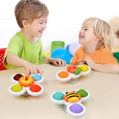 3 יחידות ספינר יניקה חמוד אינטראקטיבי עיצוב פרח כוס יניקה סביבון אמבטיה