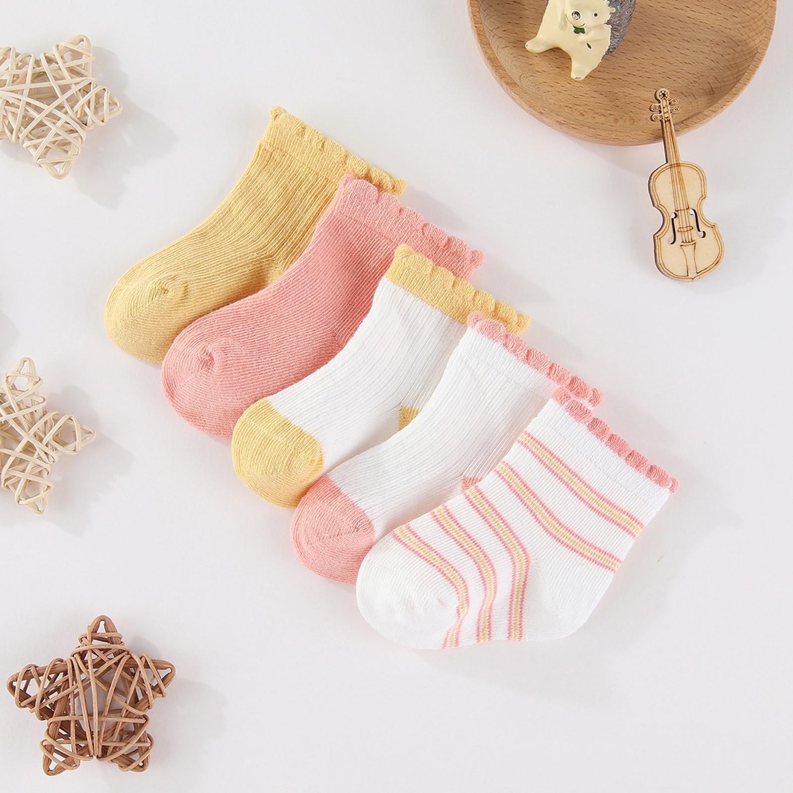 

5 Pairs Unisex Baby Socks Cute Anti-slip Kids Socks Boys Girl Cotton Sock Babies Accessories Newborn S