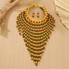 Handmade Necklace Earrings Set Wood Ear Studs Vintage Tassel Necklace  Evening