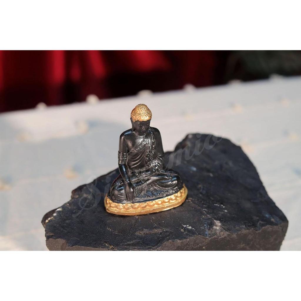 Murti de Bouddha Gautama Noir - Parfait Idole de Dieu pour Tableau de Bord de Voiture et Petite Statue de Bouddha pour Décoration Intérieure, Articles Cadeaux,
