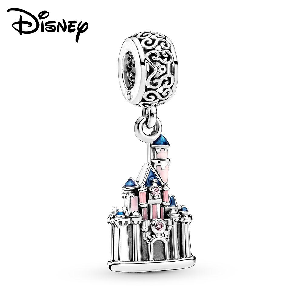 Disney 925 Silver Princess Castle And Minnie Tigger Pendant Beads Suitable For Diy Bracelets Are Girls' Fashion Jewelry