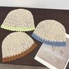 Handmade Crochet Flower Hat Thin Hollow Out Knitted Hat Cute Weave Cap  Girls