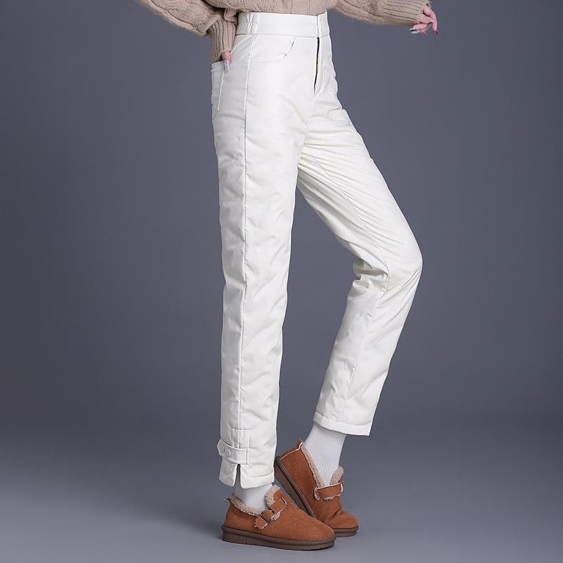 Down Pants for Women To Wear Outdoors in Autumn and Winter. They Are Thick and Small Pants for Women To Keep Warm Outdoors in The Sub-zero Temperature