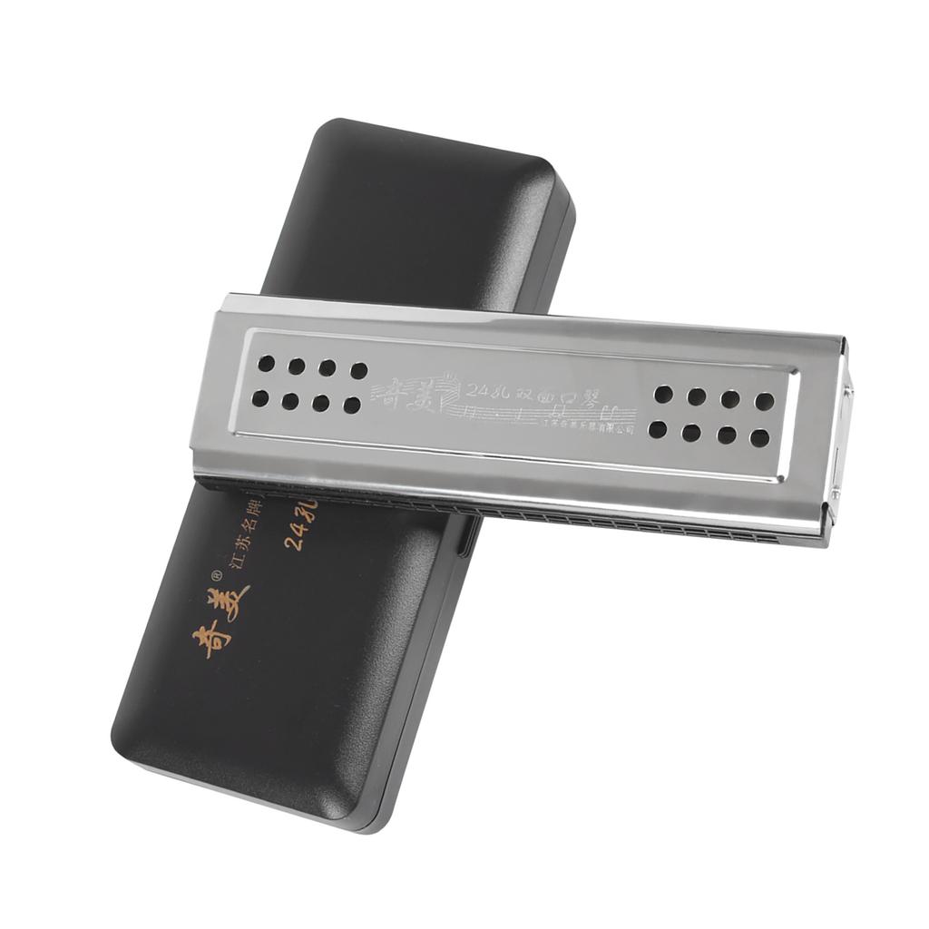 2-in-1 Tremolo Harmonica Mouth Organ Dural Key of C&G 24 Double Holes with 48 Reeds Free Reed Wind