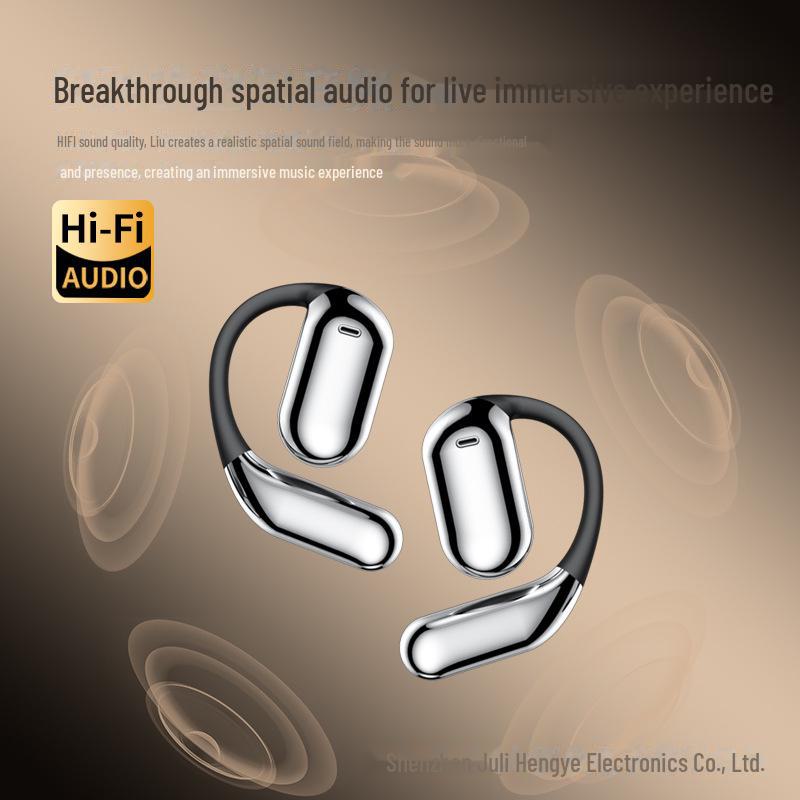 Open-Ear Smart AI Bluetooth Headset with Digital Display for Sports and Business