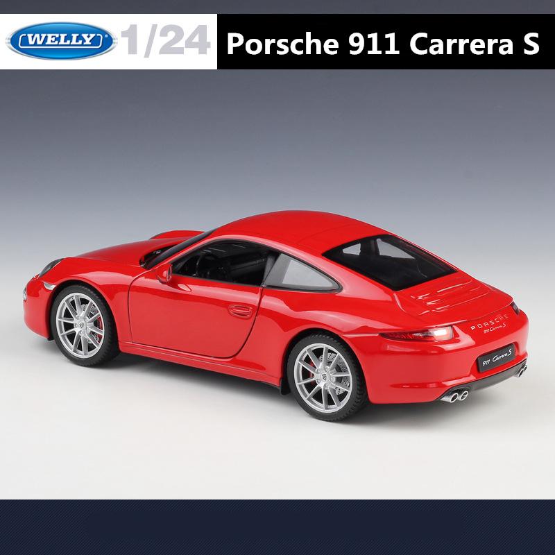 WELLY 1/24 Porsche 911 Carrera S 991 Coupe Alloy Sports Car Model Diecasts Metal Racing Car Vehicles Model Simulation Kids Gifts