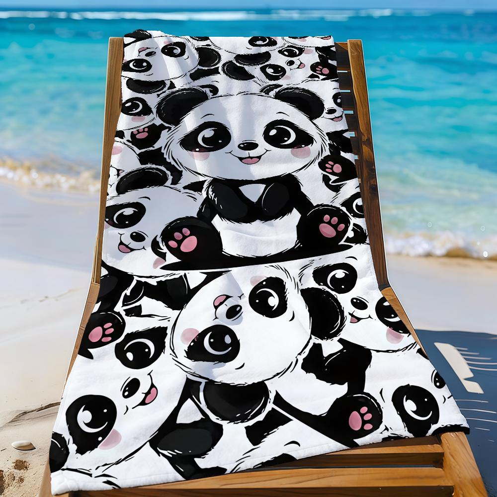 Süßes Panda-Cartoon-Handtuch Schnell trocknende Strandhandtücher Sind Geeignet Für Schwimmbäder Camping Yoga Und Das Fitnessstudio
