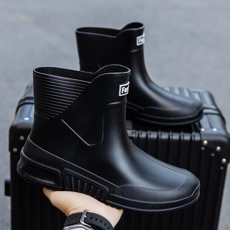 Lightweight Non Slip Male Shoes Booties Thick Platform On Offer Water Adult Designer Low-heel Fashion Wide Toes Men's Rain Boots