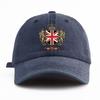 1pc UK Print Washed Baseball Cap for Adults,Minimalist Retro Style Casual Soft Adjustable Dad Hat, Perfect As Gift