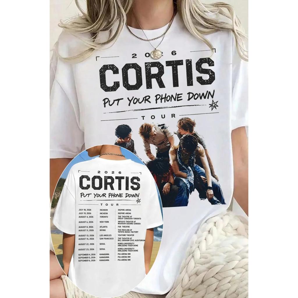 Cortis Wereldtournee Grafisch T-shirt Heren Dames Oversized Streetwear Y2k Ronde Hals Korte Mouw Puur Katoen Harajuku Hoge Kwaliteit Vrouwen Mannen Kleding
