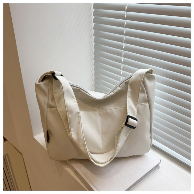 

Новая повседневная холщовая сумка-мессенджер, простая наплечная сумка большой вместимости, нишевый дизайн, сумка для ежедневных поездок белый