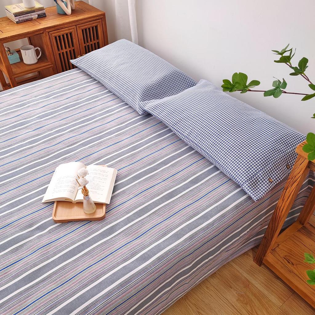 100% Cotton Thickened Coarse Cloth Bed Sheet Set – Single Piece, Encrypted, Cool Mat, Extra Thick