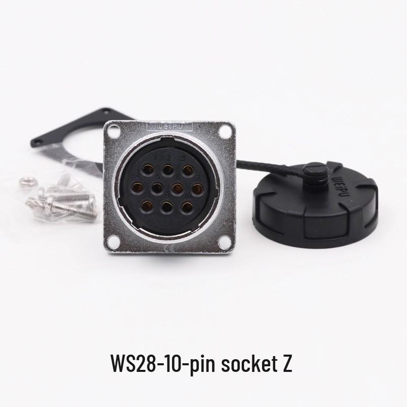 Weipu WS28 23-Pin Aviation Plug Connector, Male-Female Threaded, 479-Hole, 10P12, 16-Pin, 20/26-Pin