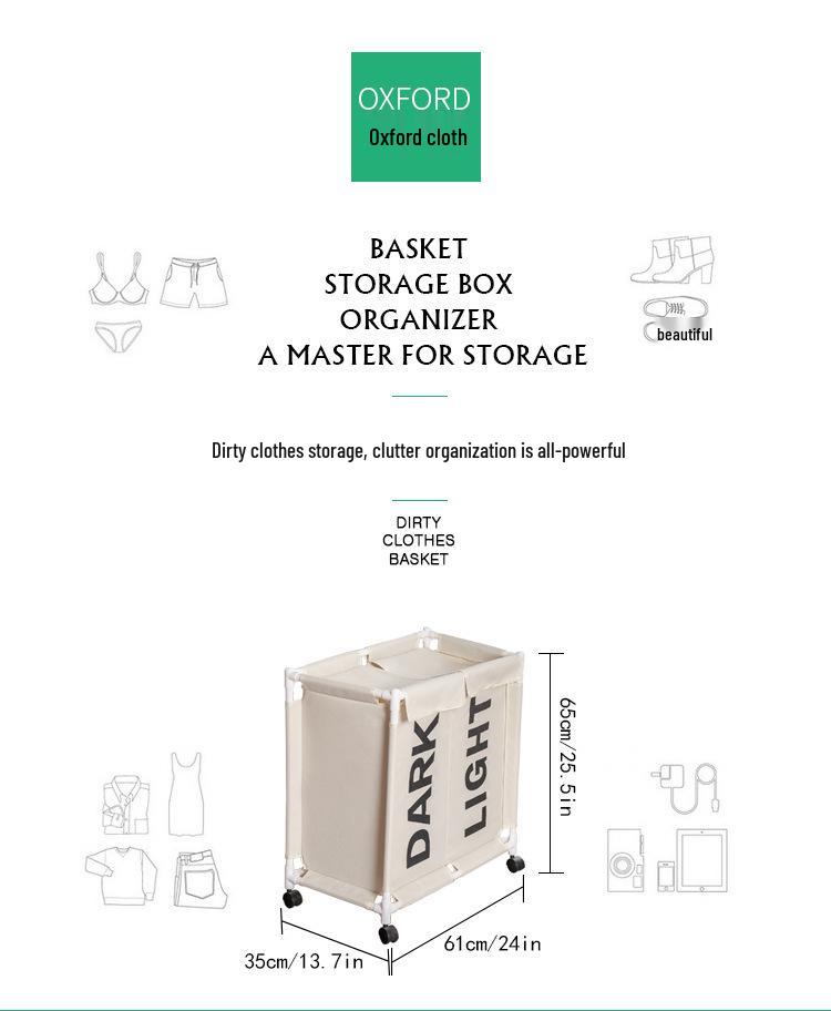 Junhao Household Dustproof Oxford Cloth Laundry Hamper & Storage Basket