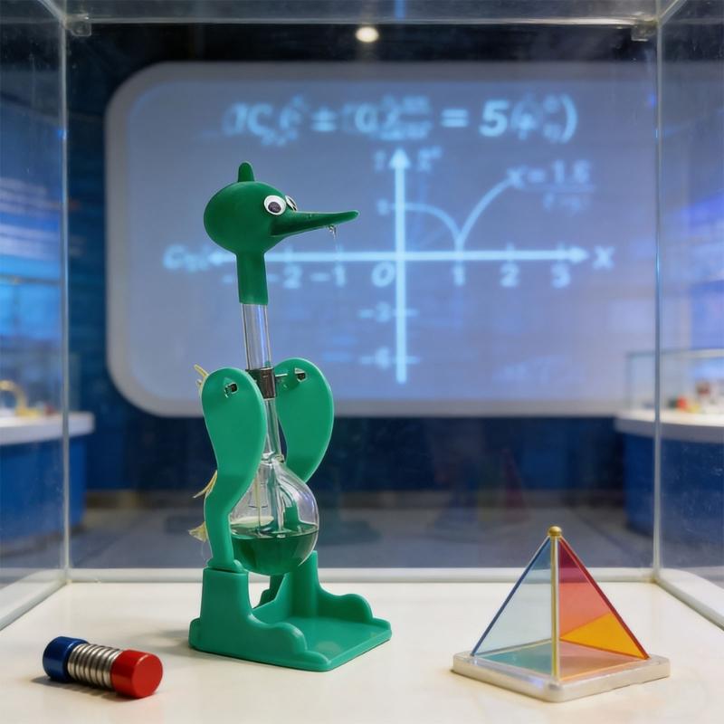 Ornement d'oiseau à mouvement perpétuel, canard en verre liquide permanent sans arrêt, jouet pour décoration de bureau à domicile