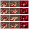 New Year Headwear Red Rhinestone Hairpin Animal Zodiac Dragon Hair Clip Creative   Daily