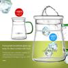 KAMJOVE Glass Cup Crescent Glass Water Cup with Handle Tea Cup Tea Separation Cup 300ml Green Tea Brewing Cup Kettle Office