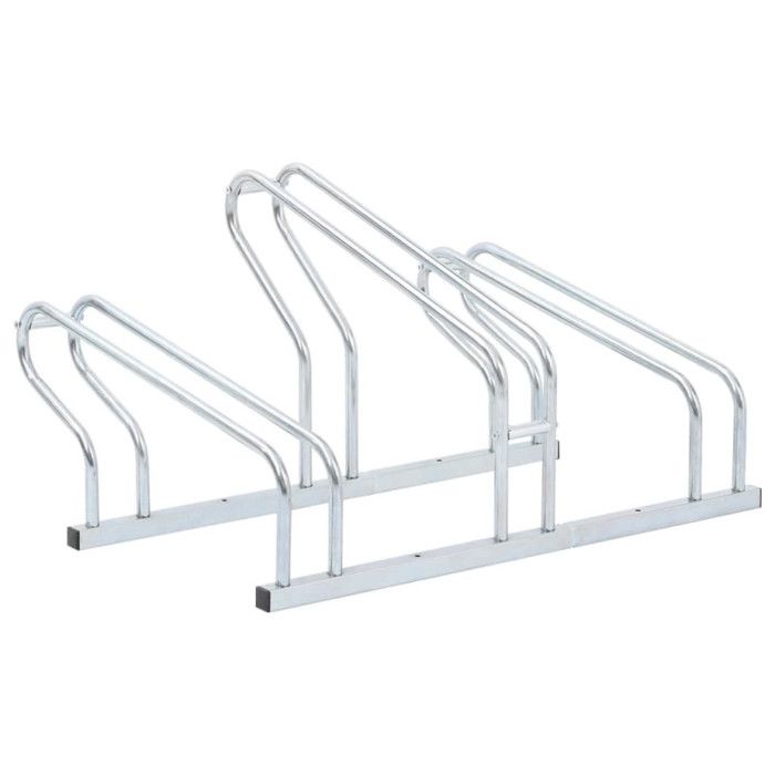 Freestanding Floor Bike Rack for 3 Bikes Galvanized Steel