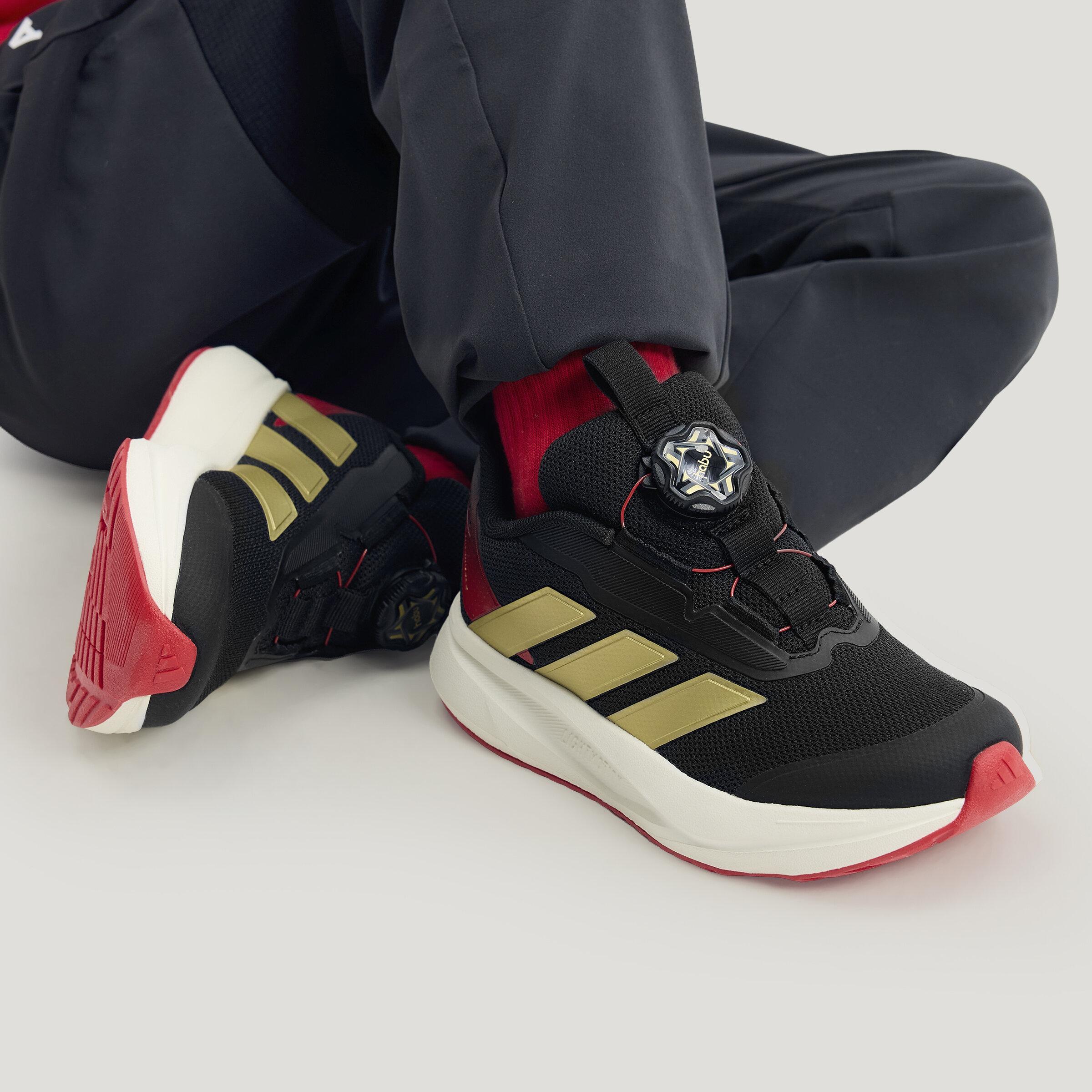 Adidas Duramo Low top Running Shoes Black Gold Red Kids  28