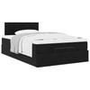 Ottoman Bed with Mattress Black 120 x 190 cm Velvet