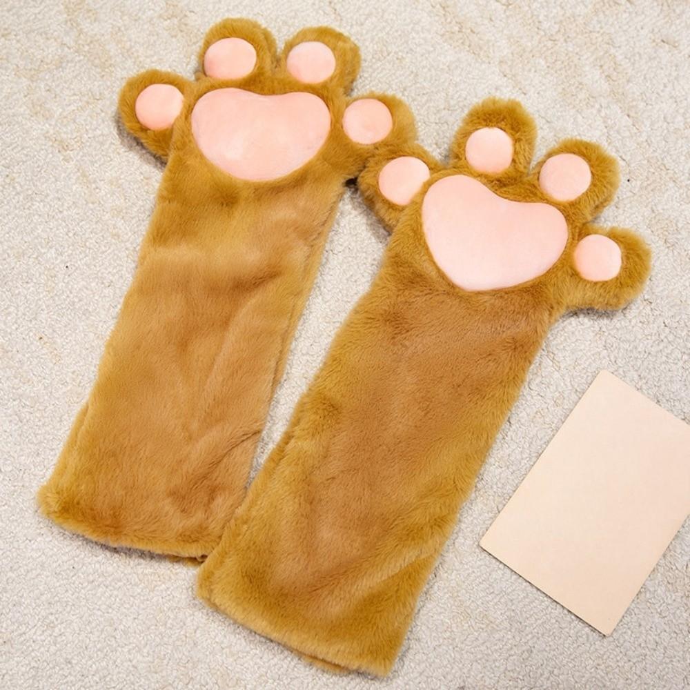 Thicken Cosplay Costume Gloves Cartoon Cat Claw Mittens Kawaii Plush Cat Paw Gloves  Gifts