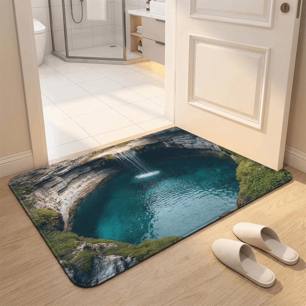 Non-slip Optical Illusion Doormat 3D Flat Bedroom Door Rug  Bedroom Living Room Bathroom