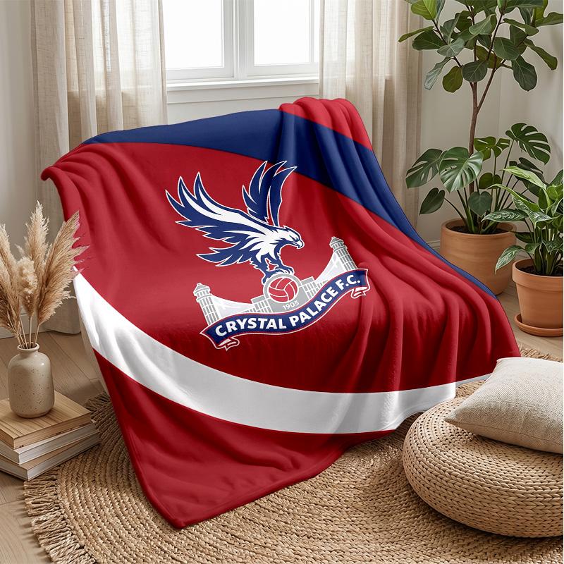 Crystal Palace Fußball Druck Flanelldecke, Weiche Warme Leichte Überwurfdecke für Sofa Bett Camping