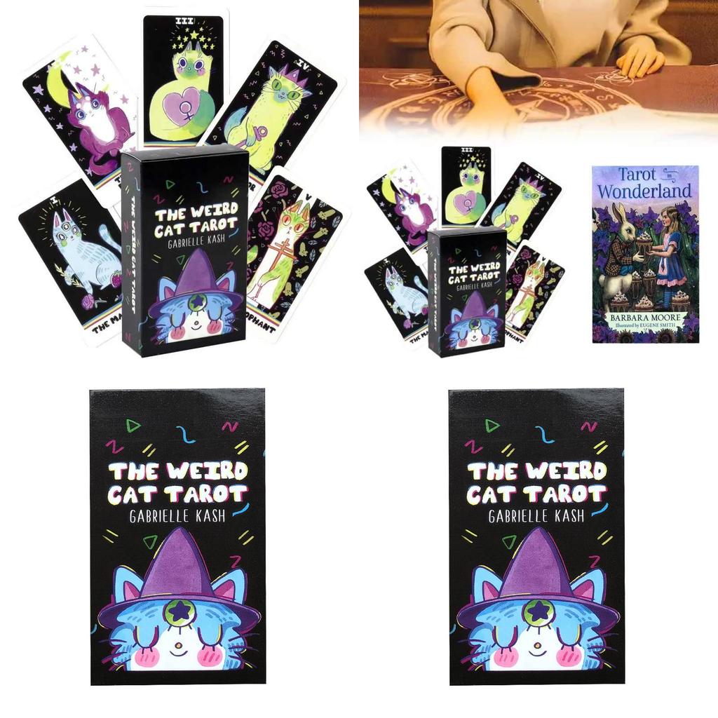The Weird Cat Tarot In Wonderland Cards With Boxed Packaging For Divination And Gift
