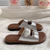 Flat-bottomed French Small Cool Slippers Women's Shoes 2025 New Summer Belt Buckle Fashion Outer Wear Soft-soled Beach Sandals
