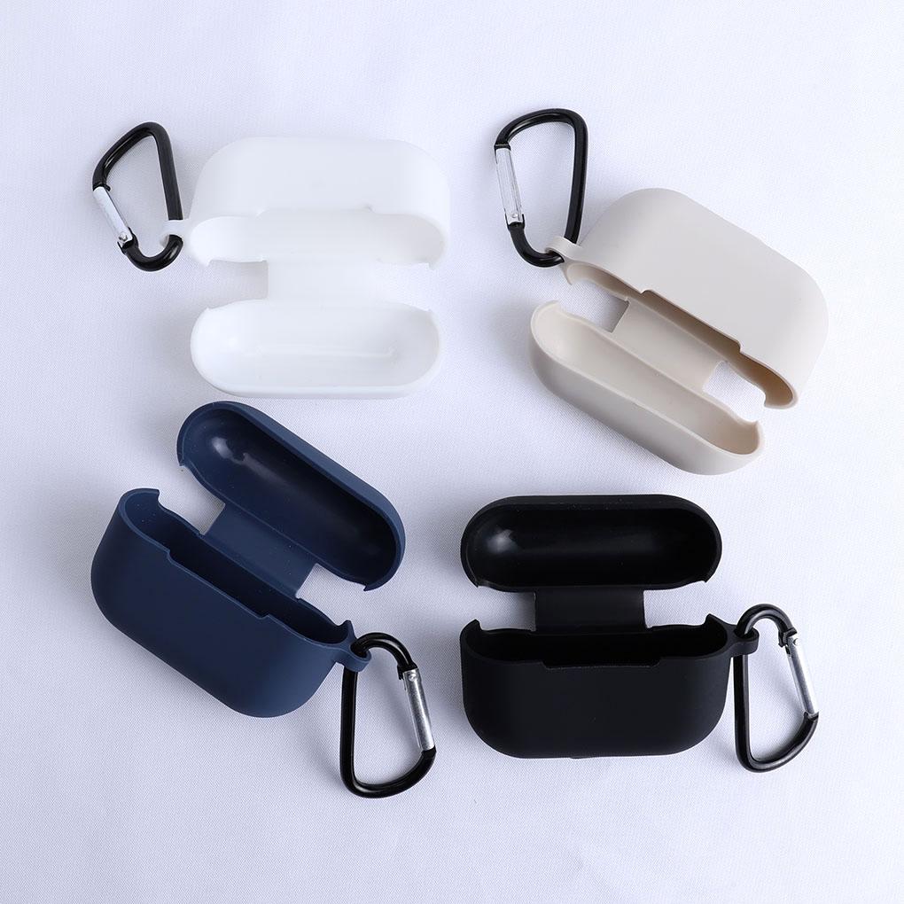 Étui en silicone pour casque d'écoute Autocollant anti-poussière Étui portable pour écouteurs avec mousqueton Remplacement pour