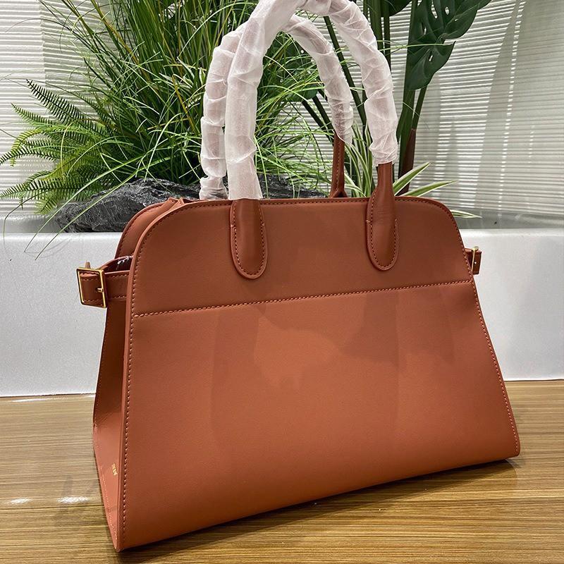 

New Margaux Tote Bag Leather Women s Large Capacity Commuter High-quality Black Fashionable Handbag Height 28cm width 38.5 cm depth 24cm