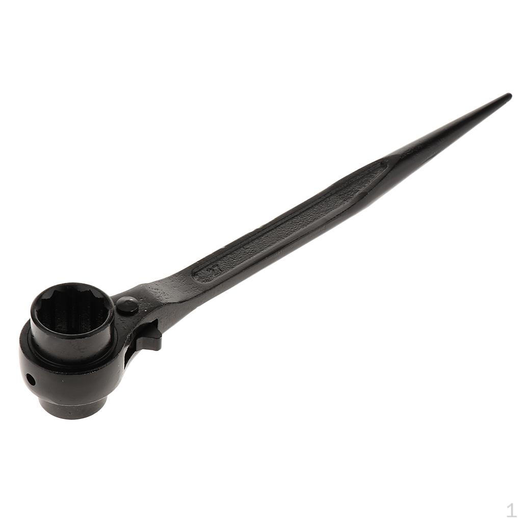 Scaffold Podger Ratchet Spanner Ratcheting Socket Wrench-BLK 24-27mm
