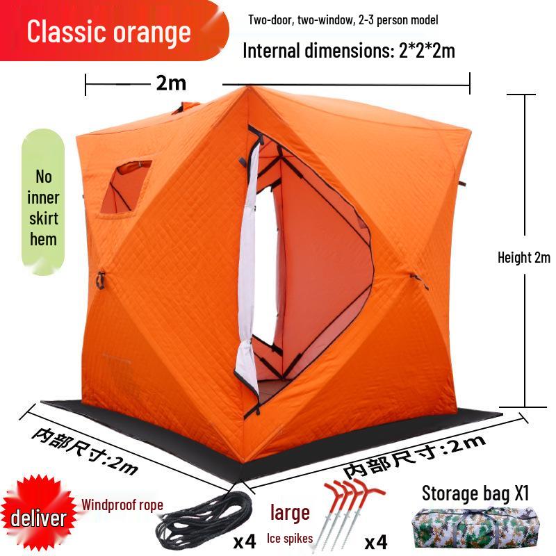 Instant Open Fully Automatic Winter Fishing Tent - No Assembly Needed, Thickened for Warmth and Cold Protection, Ideal for Camping and Ice Fishing.
