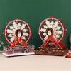 Rotating Christmas Ferris Wheel with LED Lights Musical Holiday Desktop Ornament Tabletop Decoration for Home Office